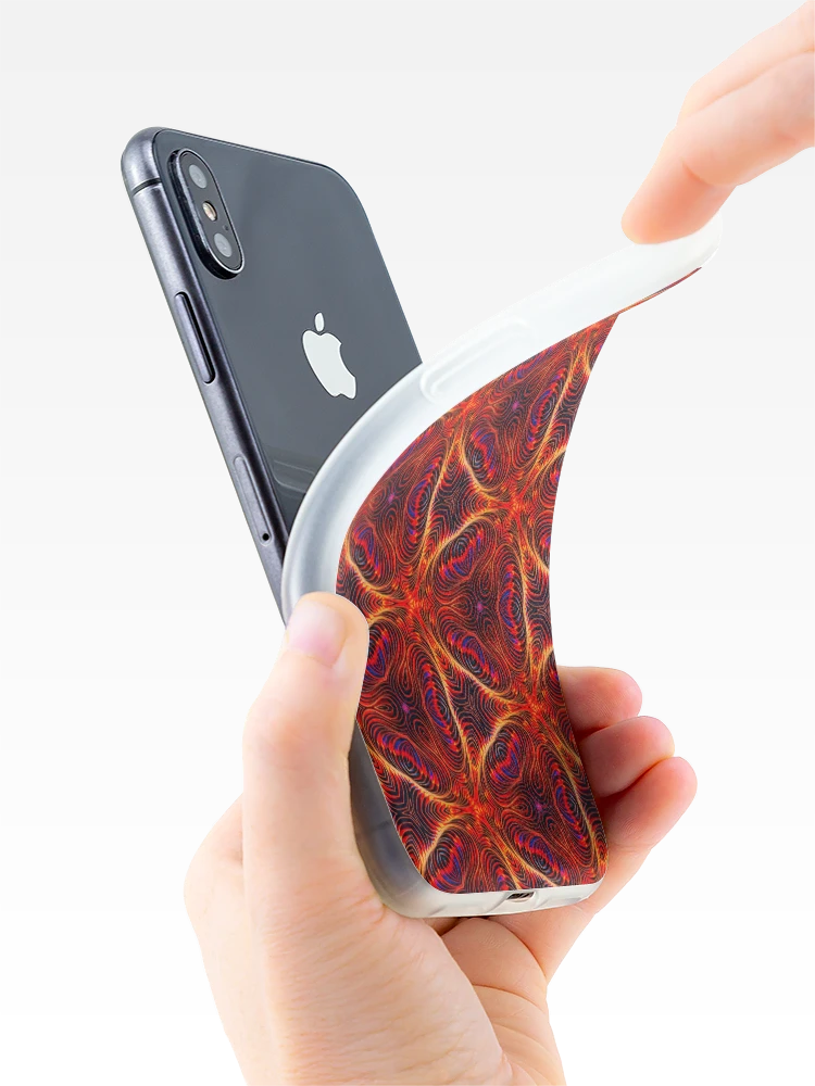 Thumbnail 4 of 5, iPhone Case, Fiery Triangular Swirls designed and sold by MothFluffStore.