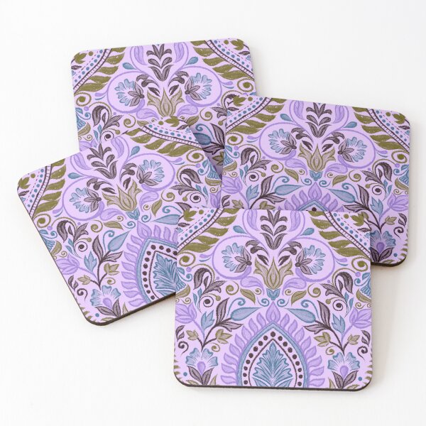 Item preview, Garden Flowers and Paisley Patterns -  lilac Background designed and sold by SemDesigns1.