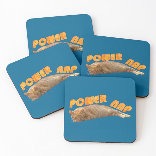 Item preview, orange tabby napping cat with "power nap" words on top designed and sold by MerryCrown.