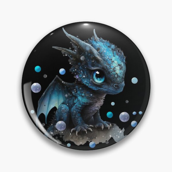 Item preview, Newly Hatched Baby Blue Dragon with Tiny Wings and Little Horns - Adorable! designed and sold by Dragonstrom.