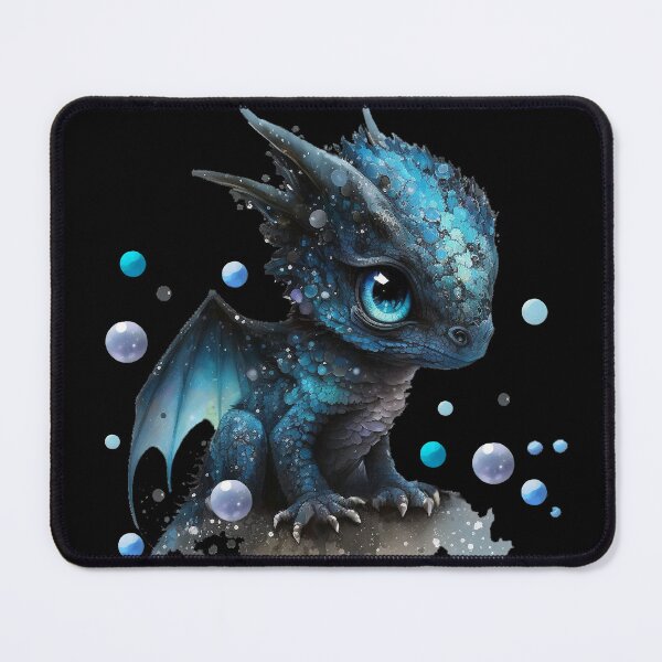 Item preview, Newly Hatched Baby Blue Dragon with Tiny Wings and Little Horns - Adorable! designed and sold by Dragonstrom.