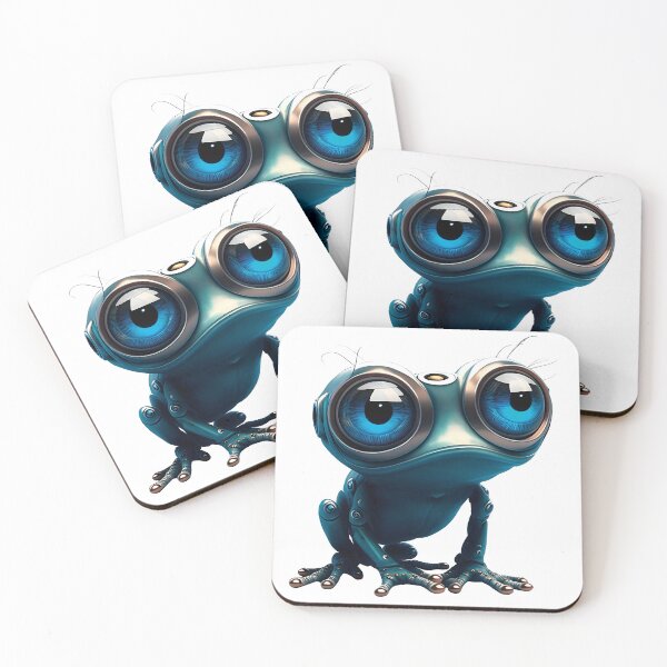 Artikelvorschau, Blauer Frosch-Roboter | Netter Frosch-Roboter | Große blaue Augen entworfen und verkauft von Broskan.