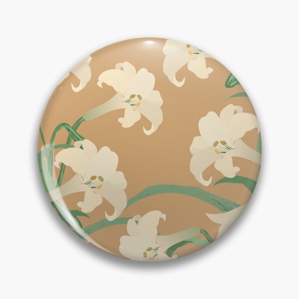 Item preview, White Lily Flower Pattern designed and sold by Print-Designs.