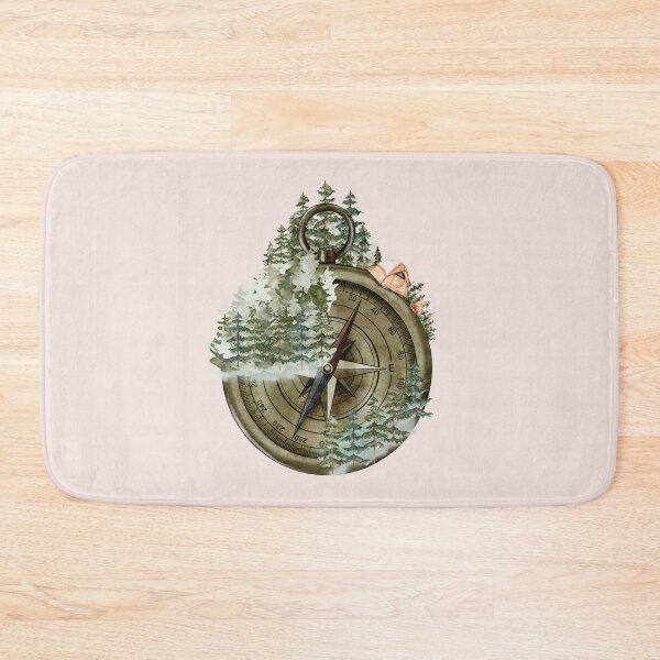 Item preview, Pine Forest Wanderlust Compass designed and sold by Nature Hues.