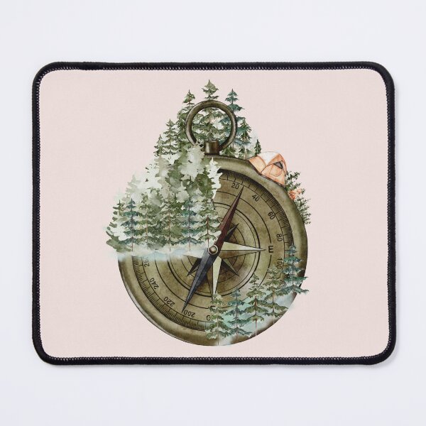 Item preview, Pine Forest Wanderlust Compass designed and sold by Nature Hues.