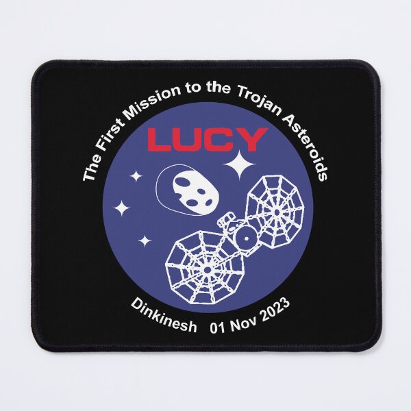 Item preview, NASA Lucy mission logo Dinkinesh 01 Nov 2023 (white) designed and sold by SolidEarthArt.