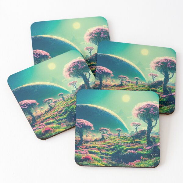 Item preview, a painting of a landscape with trees and flowers designed and sold by DesignAtYO.