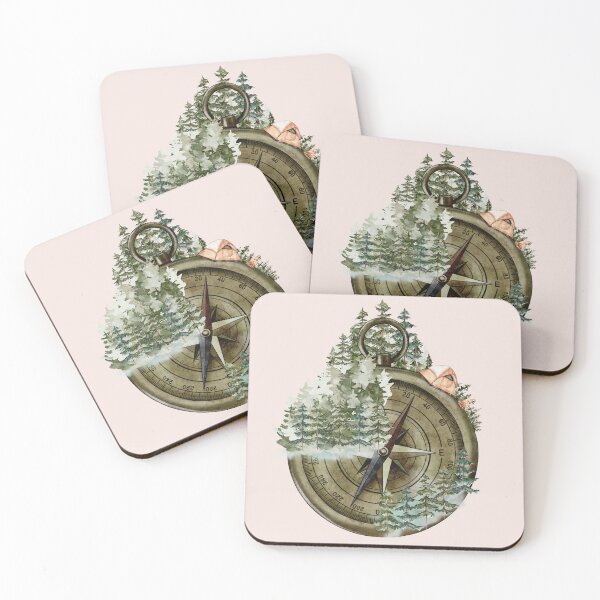 Item preview, Pine Forest Wanderlust Compass designed and sold by Nature Hues.