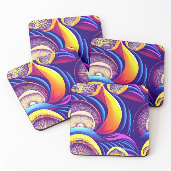 Item preview, mushroom print with rr-pop colors designed and sold by DESIGNERCATS.