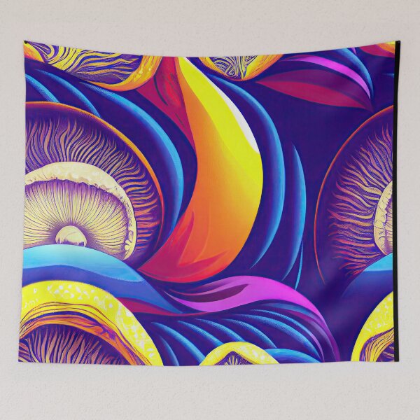 Item preview, mushroom print with rr-pop colors designed and sold by DESIGNERCATS.