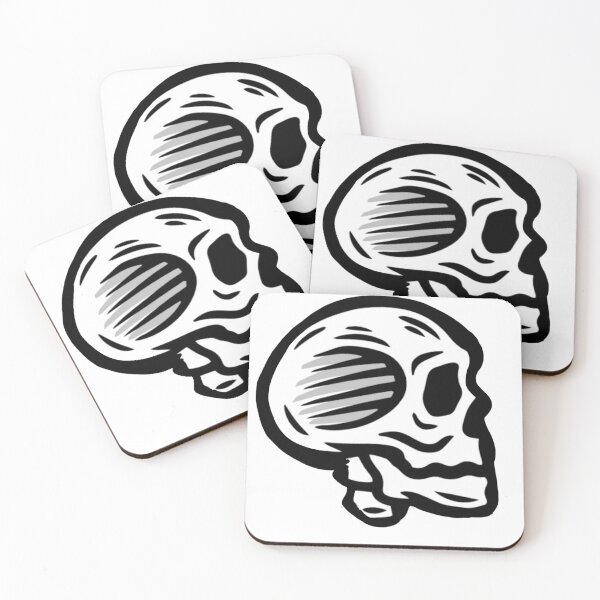 Item preview, Side view skull white black designed and sold by vibeno1.
