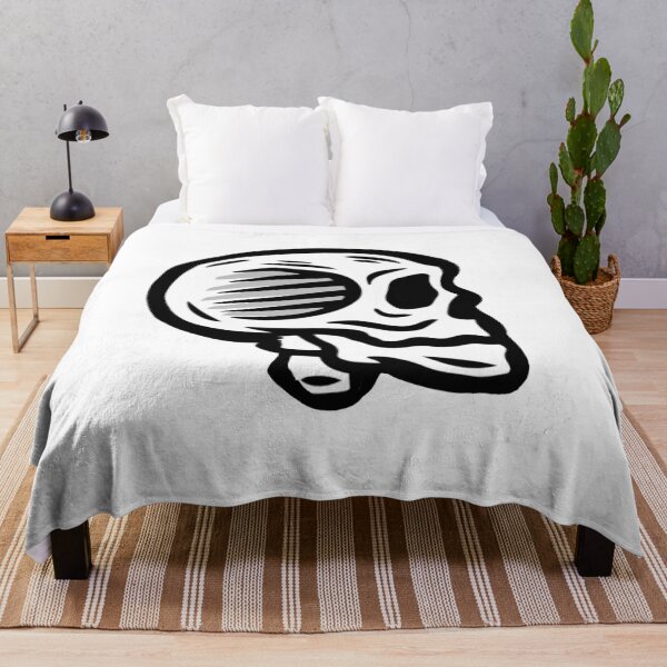 Item preview, Side view skull white black designed and sold by vibeno1.