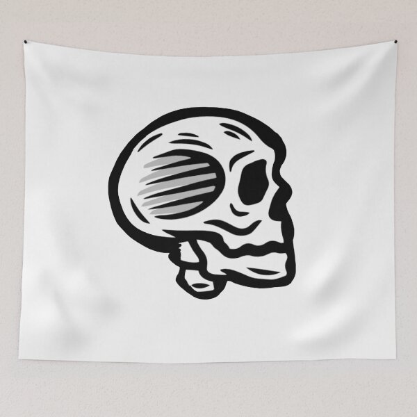 Item preview, Side view skull white black designed and sold by vibeno1.