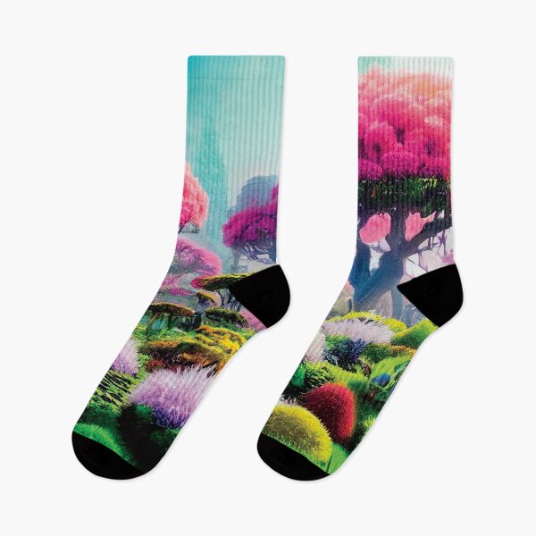 Item preview, a painting of trees and flowers in the middle of a field designed and sold by DesignAtYO.