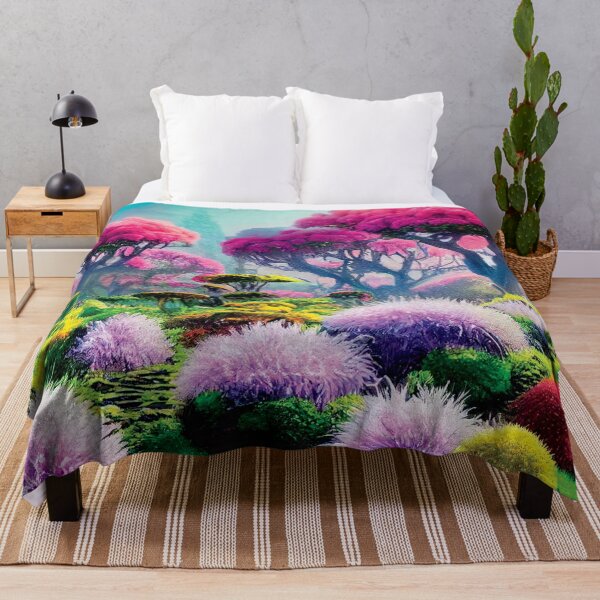 Item preview, a painting of trees and flowers in the middle of a field designed and sold by DesignAtYO.