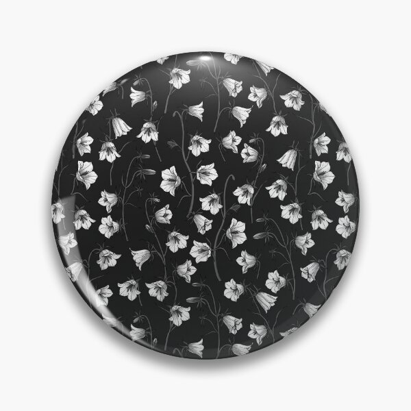 Item preview, Moody Bluebells, Harebells, Bellflowers, monochrome, white, gray, black designed and sold by Katerina Mitkova Kirilova.