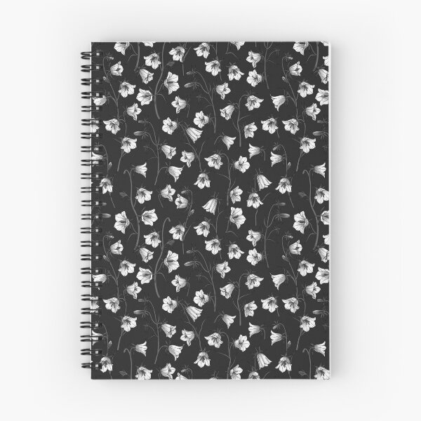 Item preview, Moody Bluebells, Harebells, Bellflowers, monochrome, white, gray, black designed and sold by Katerina Mitkova Kirilova.
