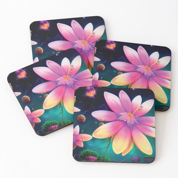 Item preview, a painting of a pink flower surrounded by other flowers designed and sold by DesignAtYO.