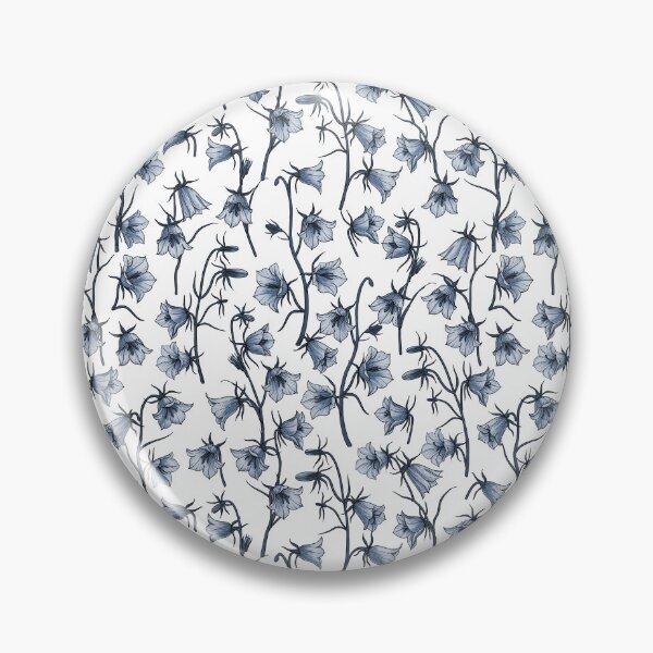 Item preview, Bluebells, Harebells, Bellflowers, monochrome, blue on a white background designed and sold by Katerina Mitkova Kirilova.