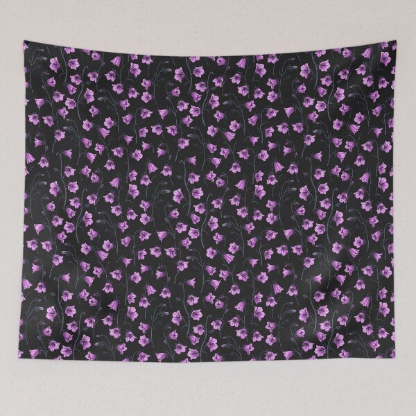 Item preview, Midnight Bluebells, Pink Harebells, Moody Bellflowers designed and sold by Katerina Mitkova Kirilova.
