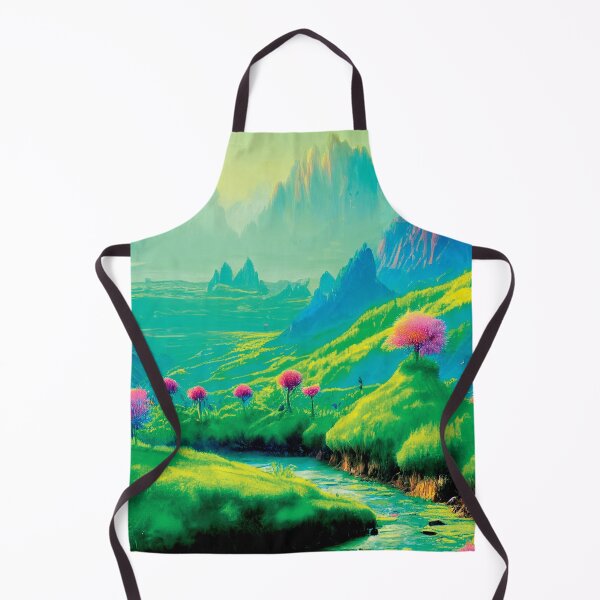 Item preview, a painting of a mountain valley with a stream running through it designed and sold by DesignAtYO.