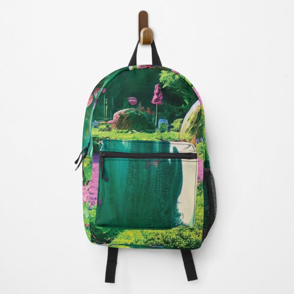Item preview, a painting of a lush green forest filled with pink flowers designed and sold by DesignAtYO.