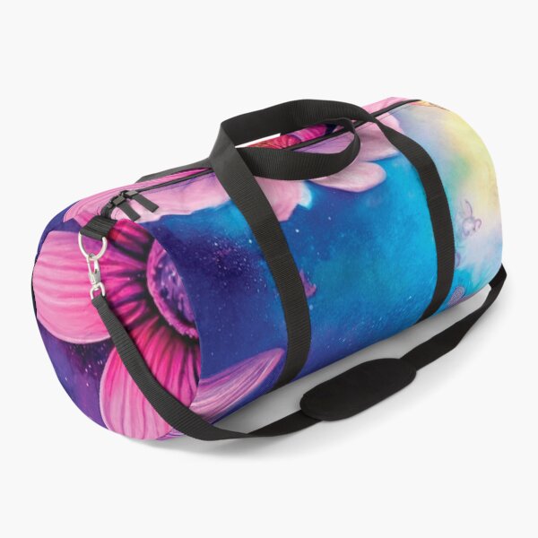 Item preview, a painting of pink flowers and butterflies flying in the sky designed and sold by DesignAtYO.