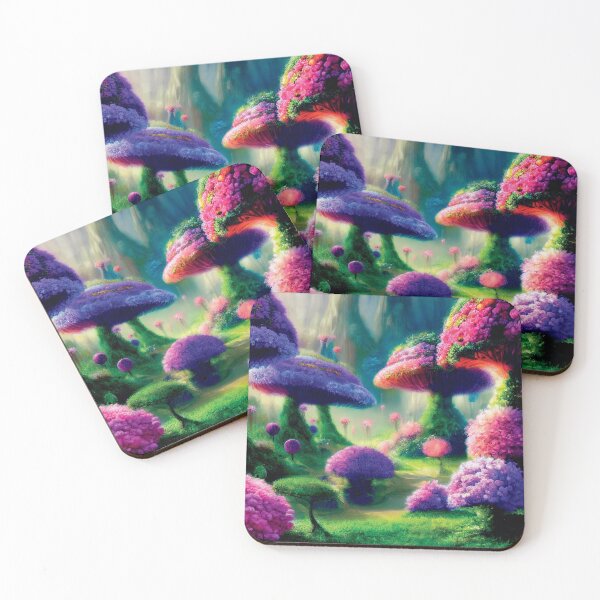 Item preview, a painting of a group of mushrooms in a forest designed and sold by DesignAtYO.