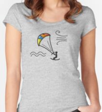 Kiteboarding, sketch for your design Women's Fitted Scoop T-Shirt