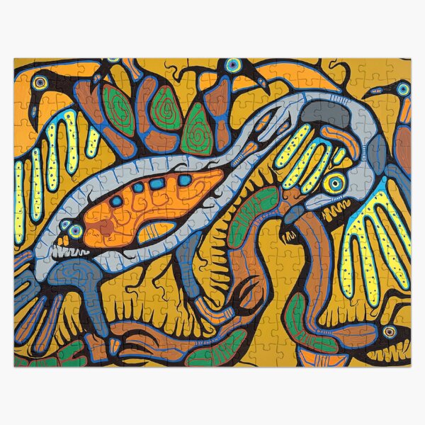 "Morrisseau Conquest Of The Thunderbird" Jigsaw Puzzle for Sale by