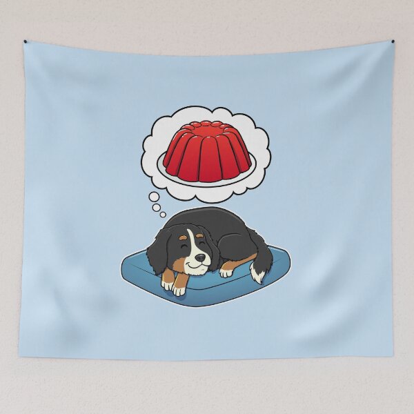 Artikelvorschau, Bernese Mountain Dog dreaming about Red Jello entworfen und verkauft von DoggieDelights.