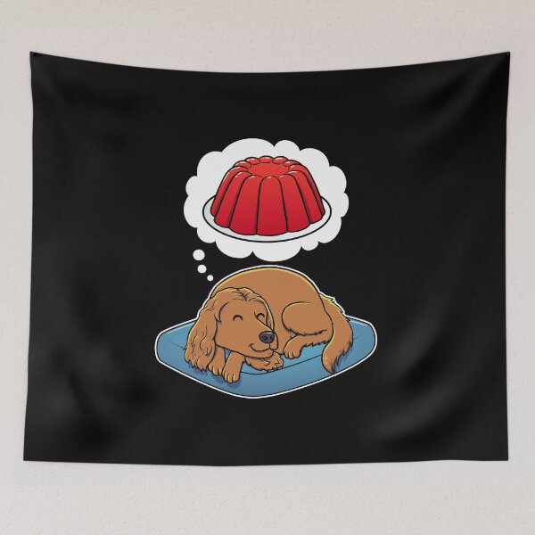 Aperçu de l'œuvre English Cocker Spaniel dreaming about Red Jello créée et vendue par DoggieDelights.