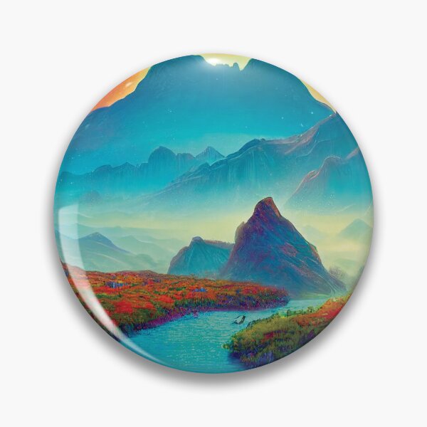 Item preview, a painting of a mountain landscape with a river running through it by David A Hardy designed and sold by DesignAtYO.