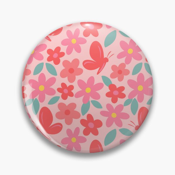 Item preview, Cute Pink Flowers & Butterflies Pattern Design  designed and sold by Betterloveart.
