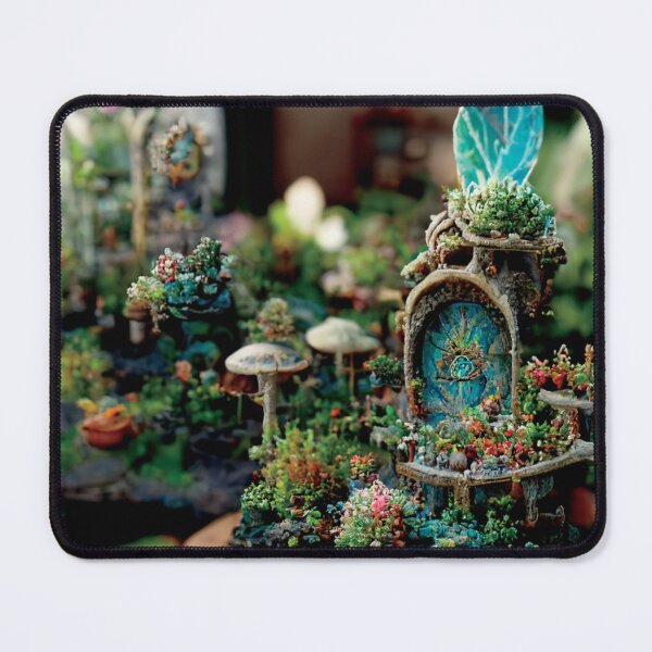 Item preview, a fairy garden with lots of plants and a clock designed and sold by DesignAtYO.