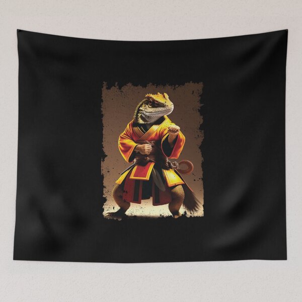 Item preview, Bearded dragons doing Karate Funny lizard designed and sold by Trendy Valley .