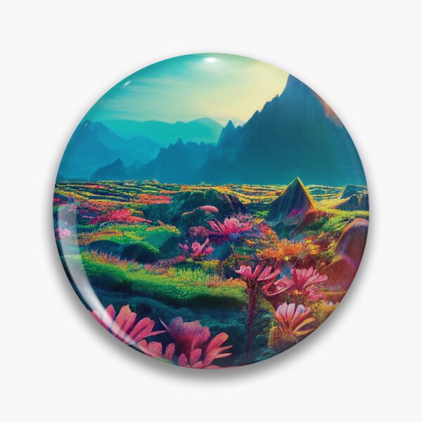 Item preview, a painting of a landscape with mountains and flowers designed and sold by DesignAtYO.