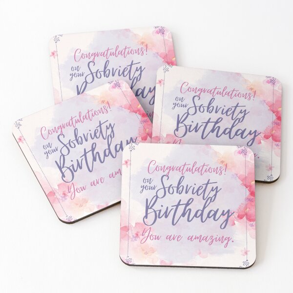 Item preview, Sobriety Birthday - AA Congratulations Pink designed and sold by superbling.