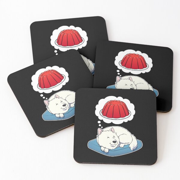 Item preview, Samoyed dreaming about Red Jello designed and sold by DoggieDelights.
