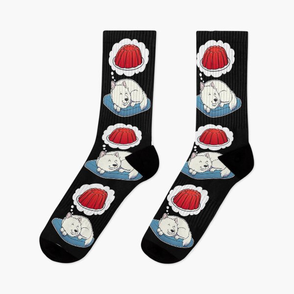 Item preview, Samoyed dreaming about Red Jello designed and sold by DoggieDelights.