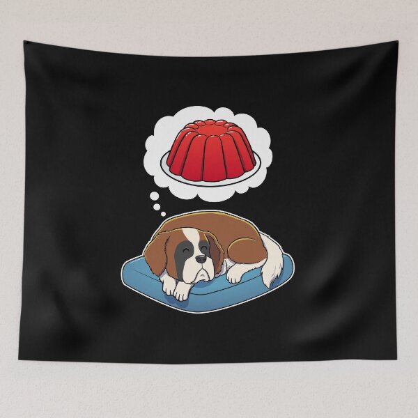Item preview, St Bernard dreaming about Red Jello designed and sold by DoggieDelights.
