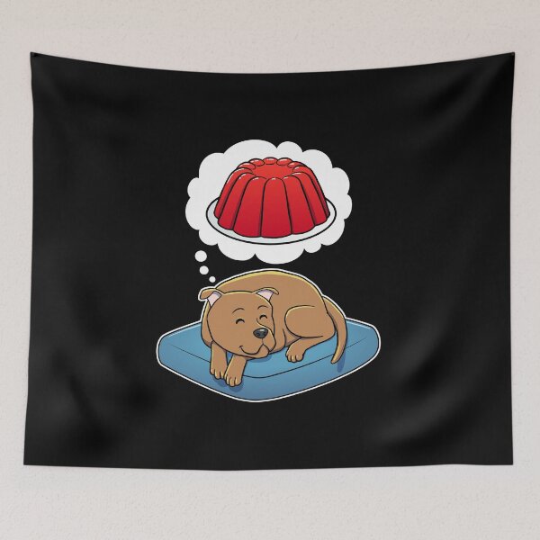 Item preview, Staffordshire Bull Terrier dreaming about Red Jello designed and sold by DoggieDelights.