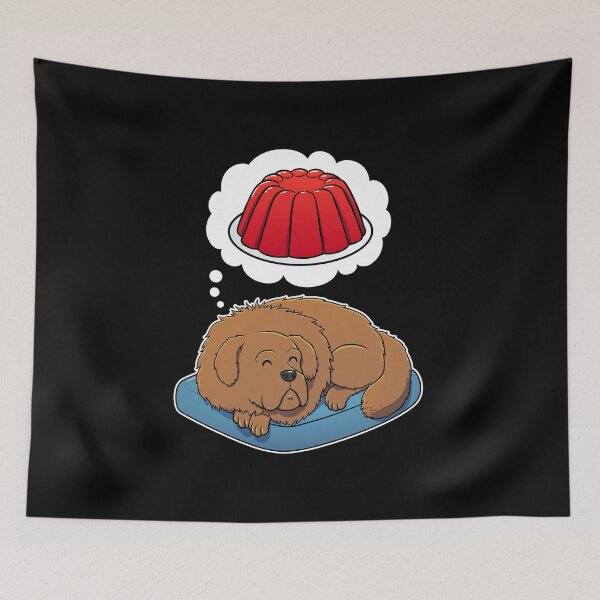 Item preview, Tibetan Mastiff dreaming about Red Jello designed and sold by DoggieDelights.