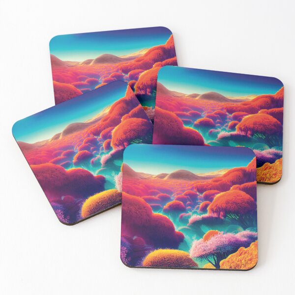 Item preview, a painting of a colorful landscape with trees designed and sold by DesignAtYO.