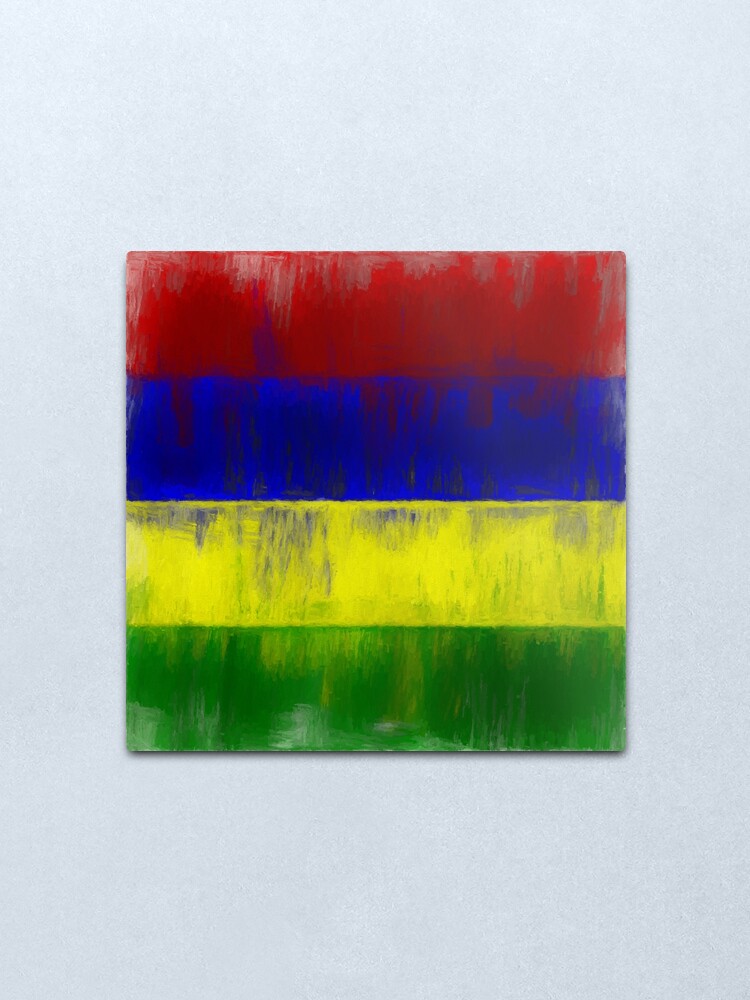 Alternate view of Mauritius Flag Reworked No. 1, Series 2 Metal Print