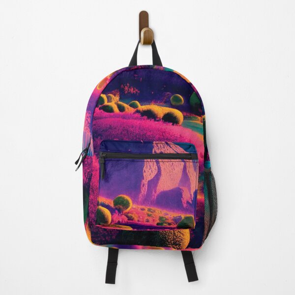 Item preview, a painting of a landscape with mountains and planets in the background designed and sold by DesignAtYO.