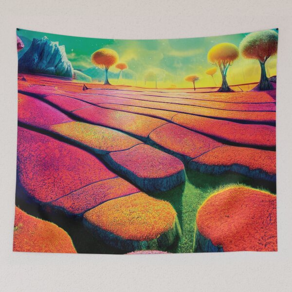 Item preview, a painting of a landscape with trees and rocks designed and sold by DesignAtYO.