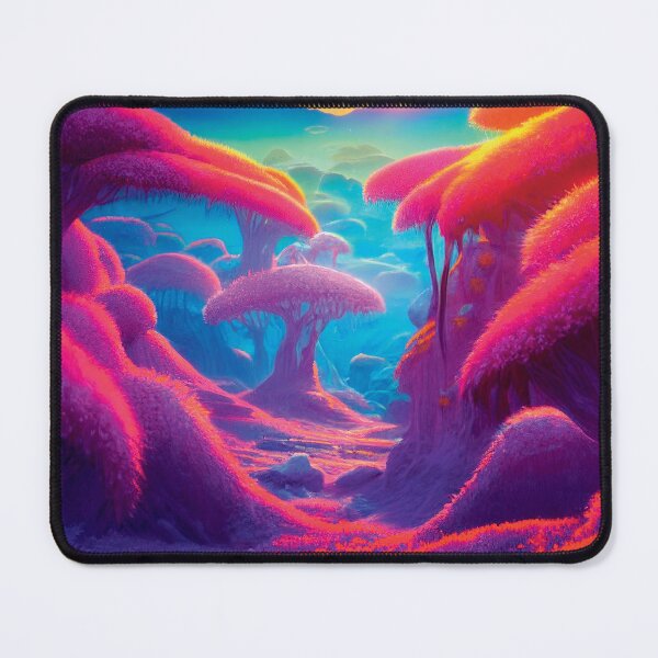 Item preview, a painting of a colorful landscape with trees designed and sold by DesignAtYO.