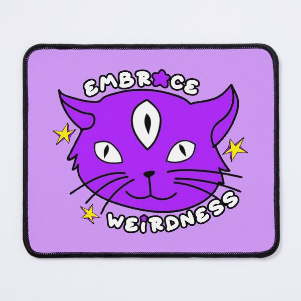 Item preview, Embrace Weirdness Three Eyed Cat Purple designed and sold by everything4eva.