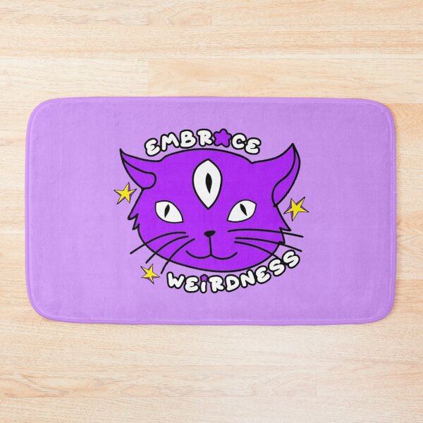 Item preview, Embrace Weirdness Three Eyed Cat Purple designed and sold by everything4eva.